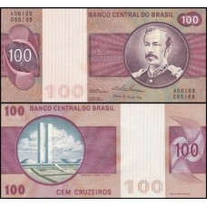 Brasil C-146 Fe 100 Cruzeiros 1974 Floriano Peixoto