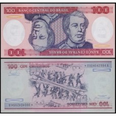 Brasil C-157a Fe 100 Cruzeiros 1984 Duque de Caxias Reposição *0004