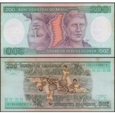 Brasil C-159 S/Fe 200 Cruzeiros 1984 Princesa Isabel - Manchas amareladas