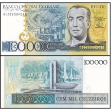 Brasil C-176 Fe 100.000 Cruzeiros 1985 Juscelino Kubitschek