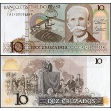 Brasil C-181 S/Fe 10 Cruzados 1987 Ruy Barbosa - Com manchas