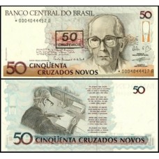 Brasil C-210a Fe 50 Cruzeiros 1990 Carlos Drummond de Andrade - Reposição *4