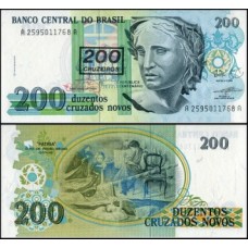 Brasil C-212 Fe 200 Cruzeiros 1990 Efígie da República