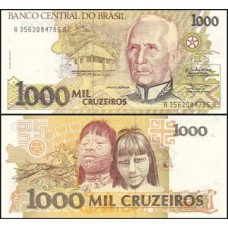 Brasil C-217 Fe 1.000 Cruzeiros 1990 Cândido Rondon