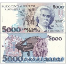 Brasil C-219 Fe 5.000 Cruzeiros 1990 Carlos Gomes