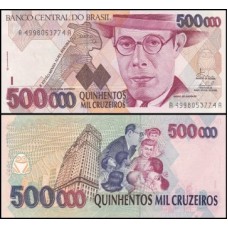 Brasil C-233 Fe 500.000 Cruzeiros 1993 Mário de Andrade