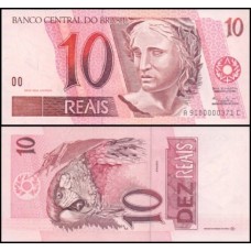 Brasil C-291 Fe 10 Reais 1999 Efígie da República 1ª Série