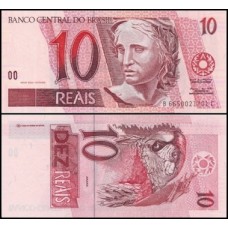 Brasil C-293 Fe 10 Reais 1999 Efígie da República
