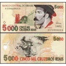 Brasil C-239 Fe 5.000 Cruzeiros Reais 1993 Gaúcho