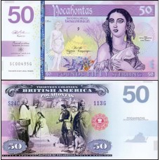 British America 50 Pounds Fe Pocahontas Polímero Fantasia