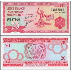 Burundi P-27d.5 Fe 20 Francs 2007