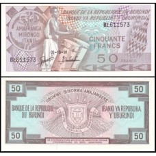 Burundi P-28c.3 Fe 50 Francs 1991