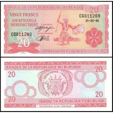 Burundi P-27c.2 Fe 20 Francs 1995