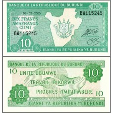 Burundi P-33e.1 Fe 10 Francs 2005