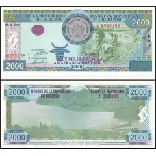 Burundi P-41a Fe 2.000 Francs 2001 Burundi P-41a Fe 2.000 Francs 2001