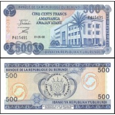 Burundi P-30c Fe 500 Francs 1988