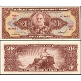Brasil C-085 S/Fe 20 Cruzeiros 1958 Mal. Deodoro da Fonseca