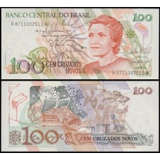 Brasil C-207 Fe 100 Cruzados Novos 1989 Cecília Meireles