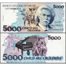 Brasil C-221 Fe 5.000 Cruzeiros 1993 Carlos Gomes