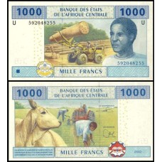 C A S Cameroun Camarões P-207Ud Fe 1.000 Francs 2010 Híbrida