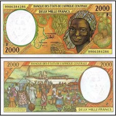 C A S República África Central P-303Ff Fe 2.000 Francs 1999