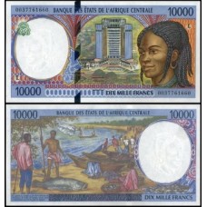 C A S Gabon Gabão P-405Lf Fe 10.000 Francs 2000