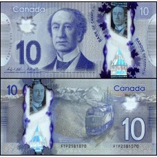 Canadá P-107c Fe 10 Dollars 2013 Polímero