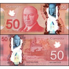 Canadá P-109b Fe 50 Dollars 2014 Polímero