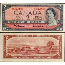 Canadá P-76b Mbc 2 Dollars 1954 (1972) 2 Rainha ♛