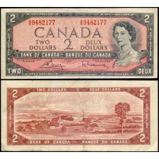 Canadá P-76c Mbc 2 Dollars 1954/1972 - 2 Rainha ♛