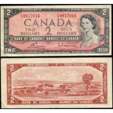 Canadá P-76c Mbc 2 Dollars 1954/1972 Rainha ♛