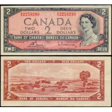 Canadá P-76c Sob 2 Dollars 1954/1972 Rainha ♛