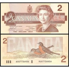 Canadá p-94b.1 Fe 2 Dollars 1987 Rainha ♛