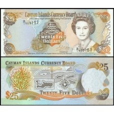Cayman Islands Ilhas Caimã P-19 Fe 25 Dollars 1996 Rainha ♛