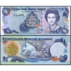 Cayman Islands Ilhas Caimã P-26b Fe 1 Dollar 2001 Rainha ♛