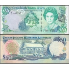 Cayman Islands Ilhas Caimã P-29a Fe 50 Dollars 2001 Rainha ♛