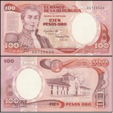 Colômbia P-426a.1 Fe 100 Pesos Oro 1983 Antonio Nariño 