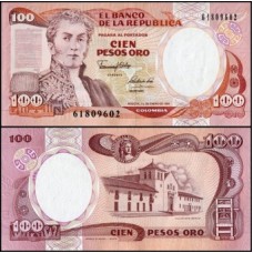 Colômbia P-426e.2 Fe 100 Pesos Oro 1991 Impressor IBB Antonio Nariño