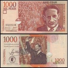Colômbia P-456d Fe 1.000 Pesos 2006 Jorge Eliécer Gaitán