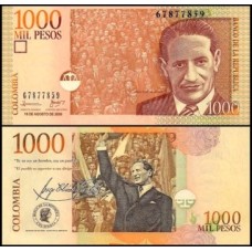 Colômbia P-456l Fe 1.000 Pesos 2009 Jorge Eliécer Gaitán