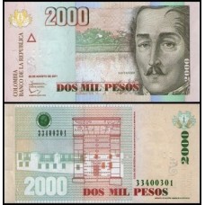 Colômbia P-457u Fe 2.000 Pesos 2013 Tamanho Reduzido - Marca Tátil