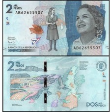 Colômbia P-458a Fe 2.000 Pesos 2015 Débora Arango