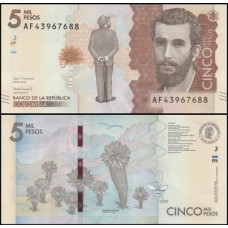 Colômbia P-459d Fe 5.000 Pesos 2018
