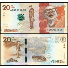 Colômbia P-461b Fe 20.000 Pesos 2016