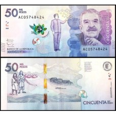 Colômbia P-462a Fe 50.000 Pesos 2015 Gabriel Garcia Marquez