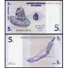 Congo Democratic Republic P-81 Fe 5 Centimes 1997