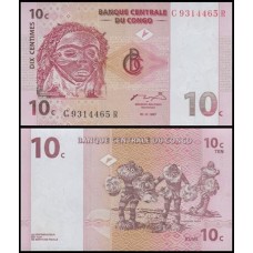 Congo Democratic Republic P-82 S/Fe 10 Centimes 1997