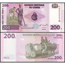 Congo Democratic Republic P-95Aa Fe 200 Francs 2000 HdM