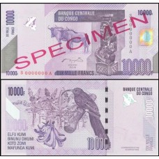 Congo Democratic Republic P-103as Fe 10.000 Francs 2006 Spécimen