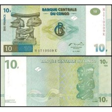 Congo Democratic Republic P-87B Fe 10 Francs 1997 HdM